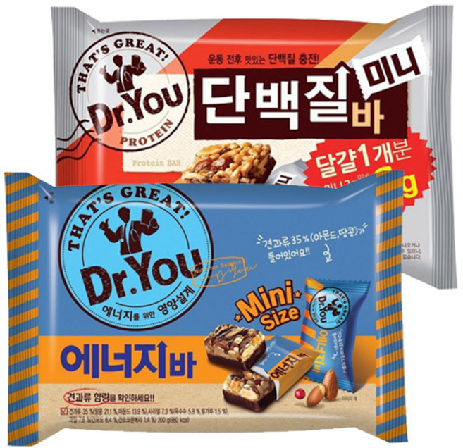 오리온 닥터유 에너지 미니 310g+단백질바 324g(총2개)