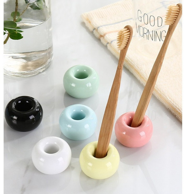 파스텔 도자기 신혼 인테리어 칫솔꽂이, 레드, 1개