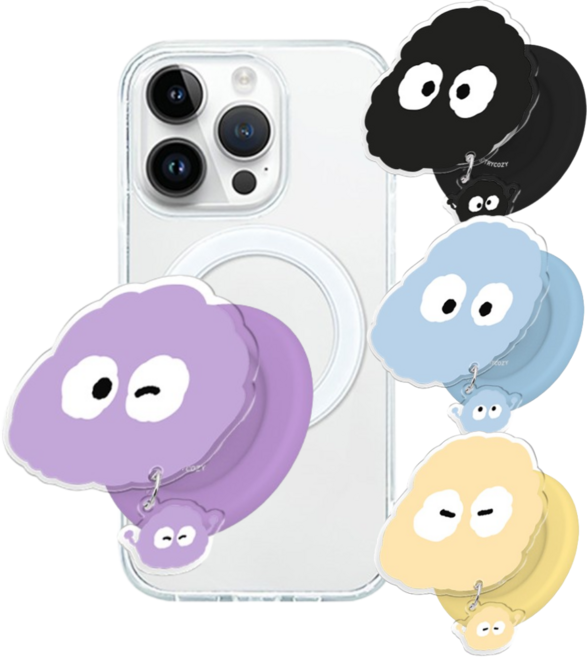 갤럭시A32(A325) 꼬미꼬 미니미 몽몽 맥세이프 스마트톡 그립 톡거치대+투명 케이스