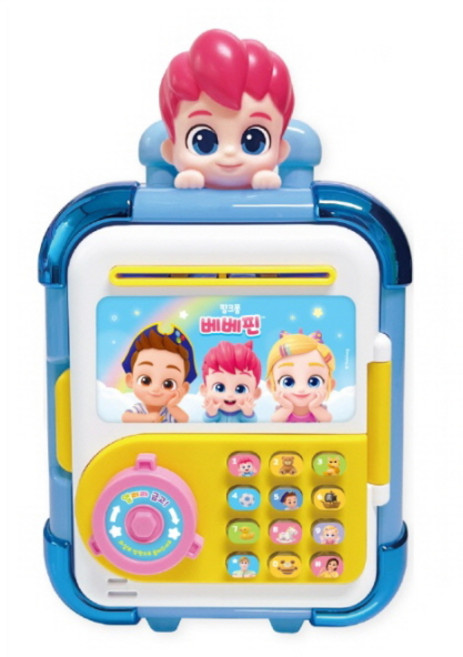 핑크퐁 베베핀 말하고 노래하는 캐리어 금고, 블루, 1개