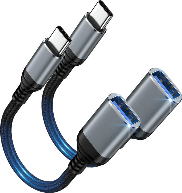 ANNIBER C타입 to A타입 USB 3.0 OTG 변환 젠더 케이블, 2개, 혼합색상, 21cm