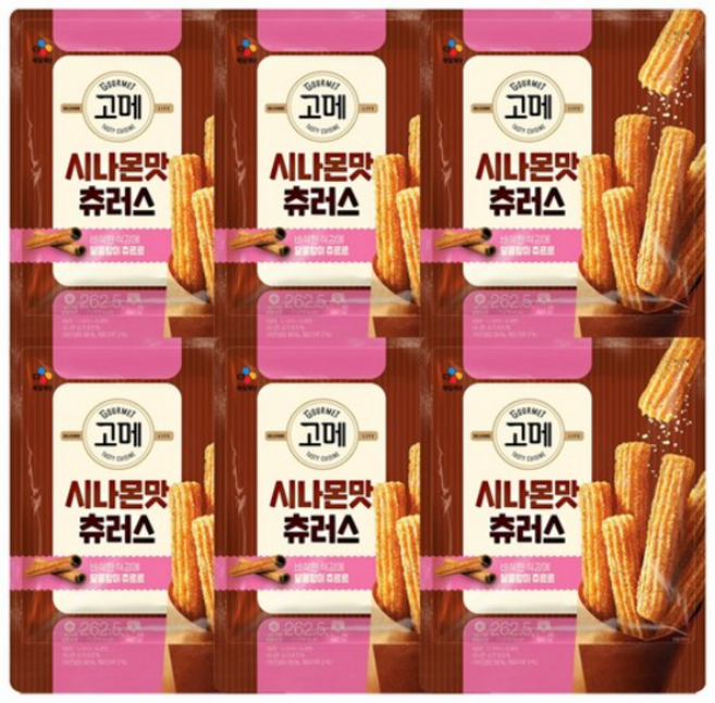 CJ 고메 시나몬츄러스, 6개, 262.5g