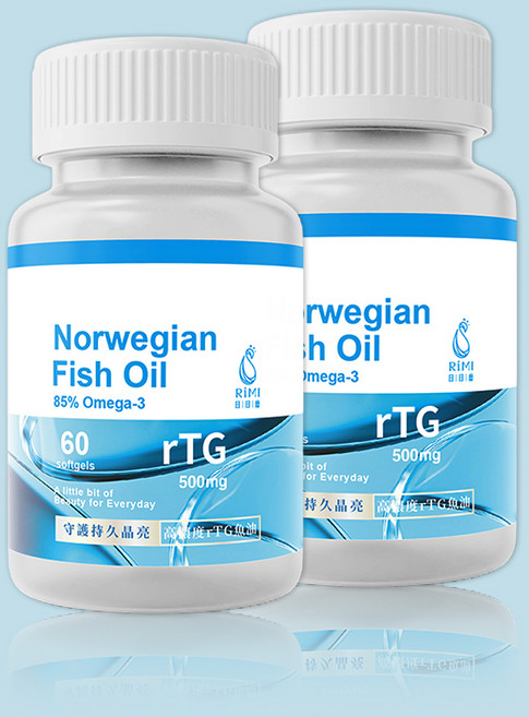 Rimi 挪威魚油 高濃度 rTG Omega-3 軟膠囊 60粒, 1個, 60顆
