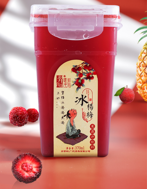 천미방 중국식품 중국간식 중국음료수 양메이과즙370ml 과일주스 쥬스, 1개, 308ml