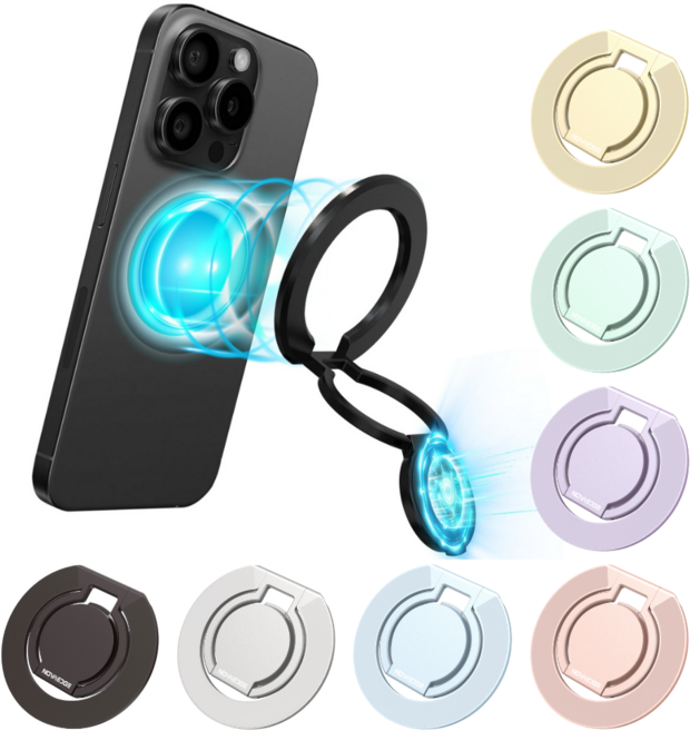 노바엣지 맥세이프 그립 톡홀더 마그네틱 스마트톡, 1개, 블랙