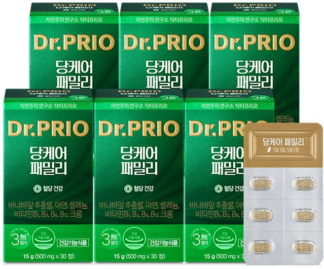[닥터프리오] 당케어 패밀리 바나바잎추출물, 30정, 6개 - 쿠팡