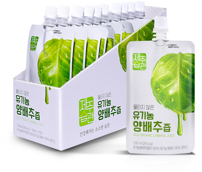 제주습관 유기농양배추즙 제주산 NFC저온착즙 100ml, 10개