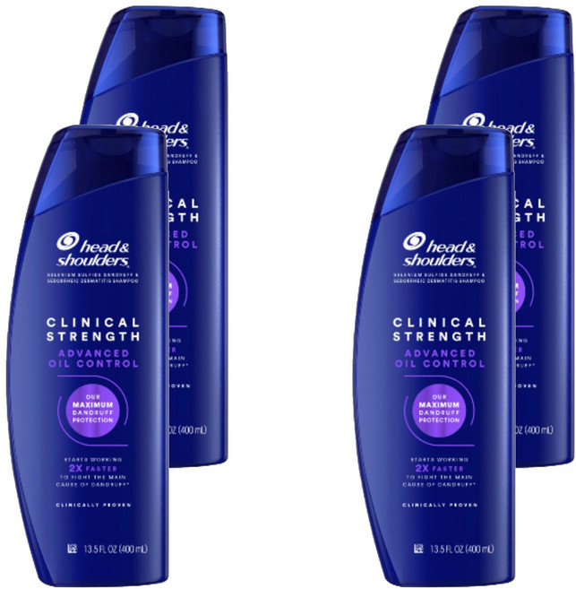 헤드앤숄더 클리니컬 스트렝스 어드밴스드 오일 컨트롤 샴푸, 4개, 400ml
