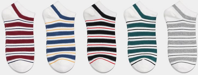 노디자인 PG 아빠용 학생용 컬러 포인트 발목 양말 5족 세트 여자양말 남자양말 학생 주니어 데일리 심플 패션