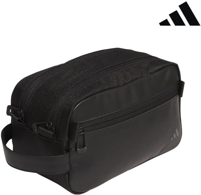 아디다스골프 2지퍼 파우치 HZ9239, 블랙, 1개