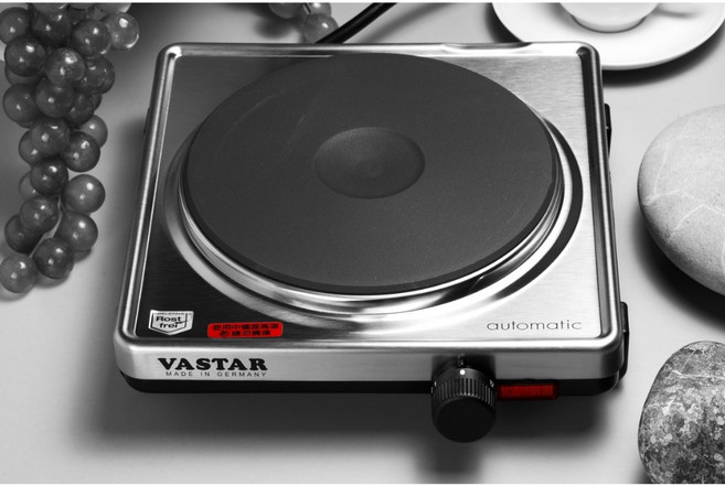 VASTAR 德國原裝 RM9N 碳鋼爐面電爐 不挑鍋, 不鏽鋼,120V
