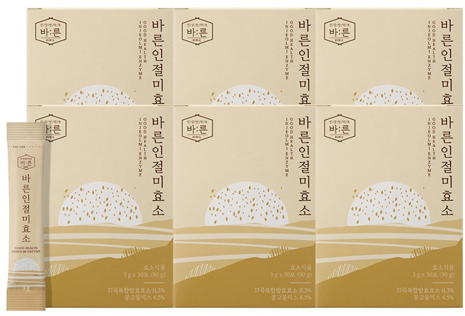바른 콩고물 곡물 발효 인절미 효소, 6박스, 90g