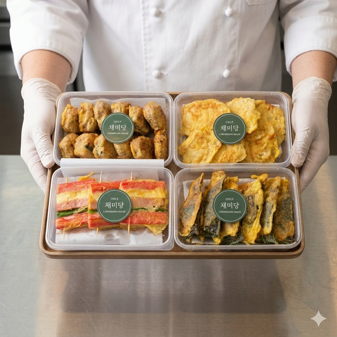 [주문후 생산] 채미당 수제 명절전 5종세트 (동그랑땡+동태전+깻잎전+꼬치전+새우전), 1.75kg, 1개