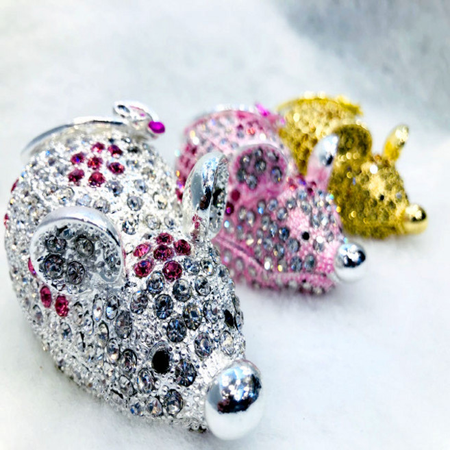 미니어쳐 쥐 장식품 엽전쥐 쥐소품 황금쥐 수향풍수 쥐장식소품, 화이트