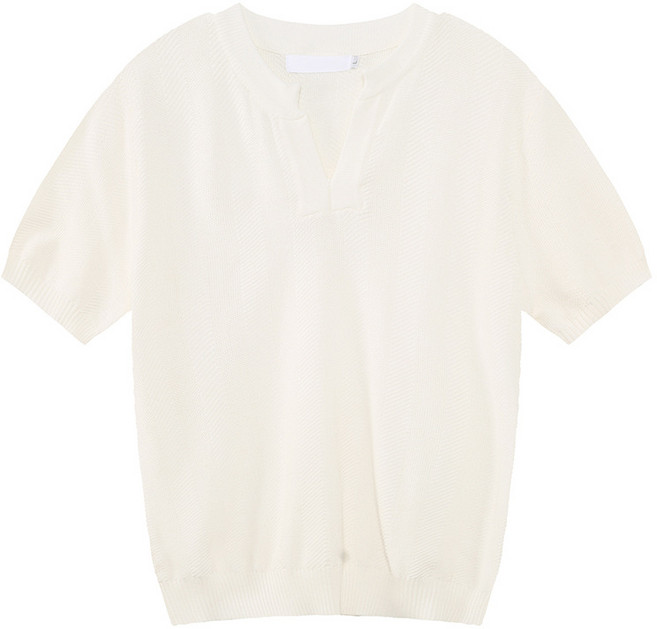 남성 의류 | 신상품 캐주얼 패션 일상 심플 V넥 루즈핏 반팔 니트 상의 다용도