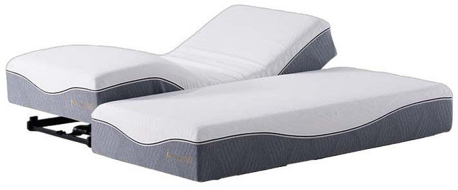 자동 리클라이너 온열 침대 템퍼 모션 리프트업 트윈 베드 매트리스 전동 등받이 리프트 각도 조절, (일체형)라텍스 매트리스