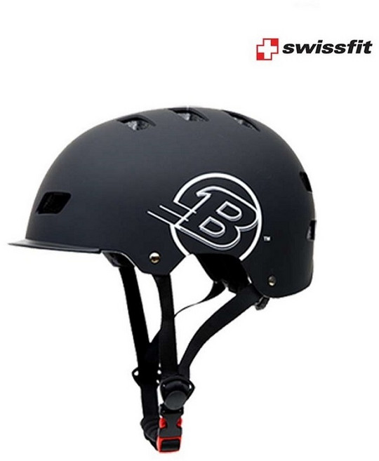 아동용 헬멧 스위스핏 어반 헬멧 인나인 킥보드 스케이트보드 어반형 어린이 성인용, 시티블랙, 1개