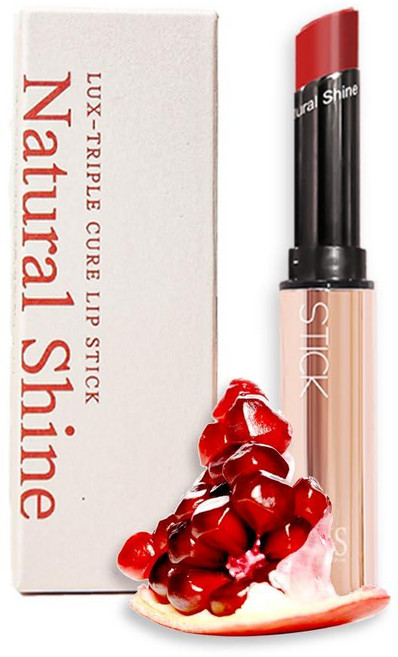 Lux Triple Cure 립스틱 타이슈 (핑크 코랄) (3.4g(0.12온스) 천연 틴트 한국 립밤 석유/파라벤 프리 성분 보습 + 각질 제거 한 번에 색칠 립밤 수분, 비너스 (딥 레드)