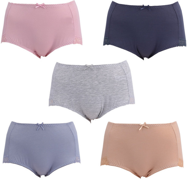 [또온나] 여리여리 예뻐 여성 파스텔 레이스 모달 맥시 팬티 5매 세트 자연섬유 스판텍스