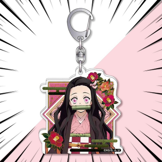귀멸의 칼날 키링 열쇠고리 키체인 13종 사각프레임ver., G-003667. 카마도 네즈코