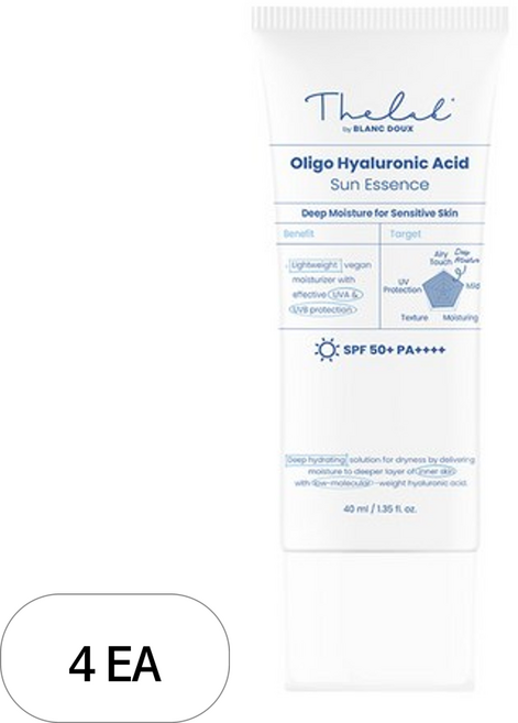 더랩바이블랑두 올리고 히알루론산 선 에센스 SPF50+ PA++++, 4개, 40ml