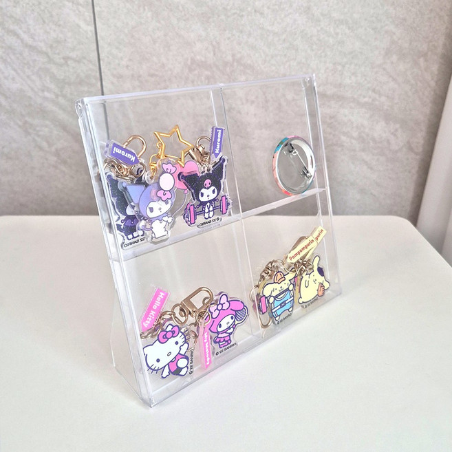 캔뱃지 보관함 케이스 키링 핀버튼 정리함 진열대 4칸, 1개