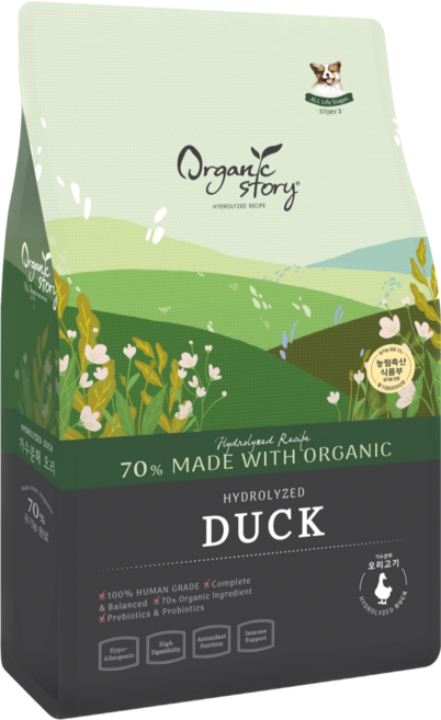 오가닉스토리 하이포알러제닉 가수분해 강아지 눈물 사료 오리고기 7kg, 1개, 가수분해 오리
