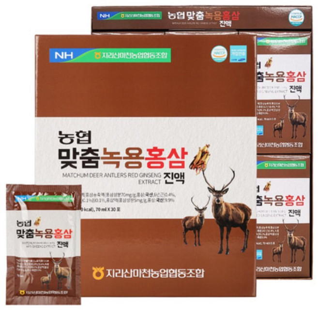 WISHPICK 녹용홍삼진액 30포 x 4개 6년근홍삼, 70ml
