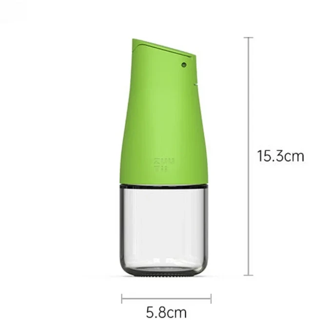 샤오미 Zuutii 자동 중력 스위치 커버 오일 분무기 실리콘 누출 방지 주둥이 드립 유리 항아리 스프레이 병, 05 Green