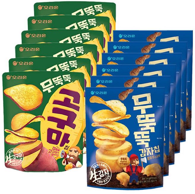 오리온 무뚝뚝 고구마칩 56g+통후추감자칩 60g 6개씩 (총 12개)