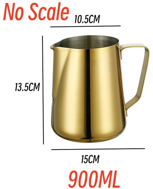 아트 스틸 900ml 거품 냄비 주전자 커피 에스프레소 컵 스테인레스 우유 카푸치노 라떼, 900ML No Scale, 1개