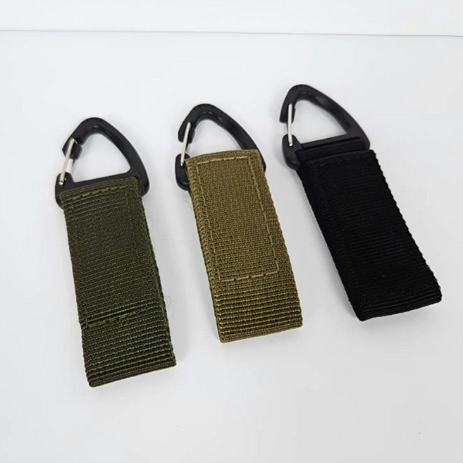 튼튼한 가방걸이 비너 5개 등산 배낭 벨트 나일론 고리, 블랙, 1세트