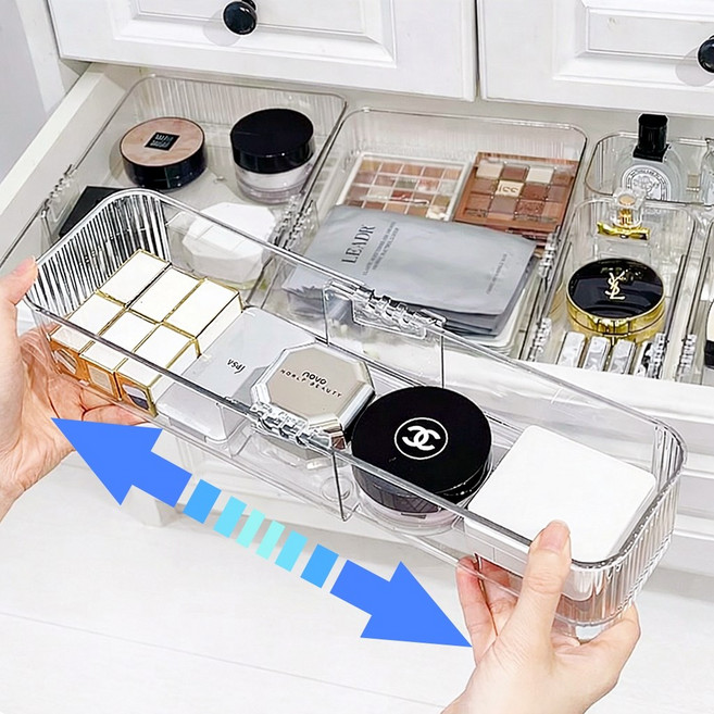 하니모니 서랍맞춤 투명 길이조절 트레이 확장형 수납정리함, 1세트, FREE