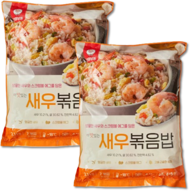 [트레이더스] 천일 더맜있는 새우볶음밥 (7개입) 아이스박스 아이스팩포장 /냉동식품, 2개, 2.1kg