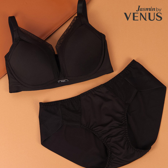 [비너스] 어반 블랙 저중심 와이어 브라팬티세트 / A-C컵