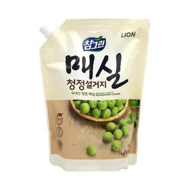 JU 참그린 매실 청정설거지 주방세제 식기세척 세제, 참그린 매실청정설거지1kg리필