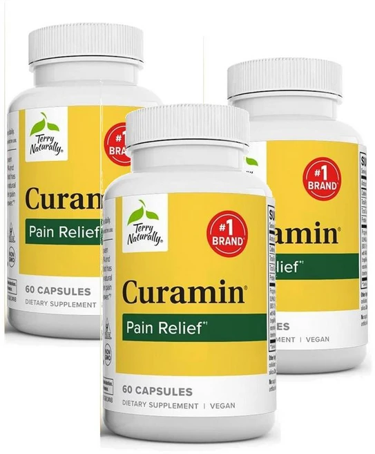 테리 내추럴리 큐라민 페인 릴리프 커큐민 보스웰리아 캡슐 Terry Naturally Curamin Pain Relief, 3개, 60정 - 쿠팡