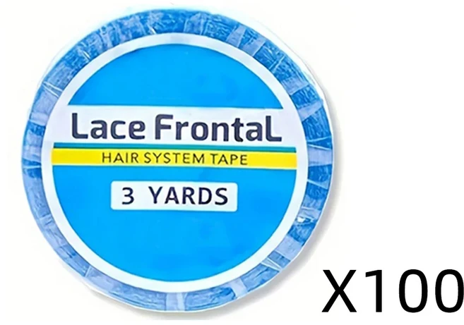 3야드 0.8cm 가발 테이프 양면 투명 레이스 프론트 방수 강력 접착, 02 100pcs