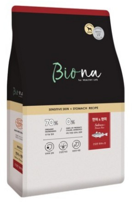 바이오나 연어 현미 강아지 사료, 5.5kg, 2개