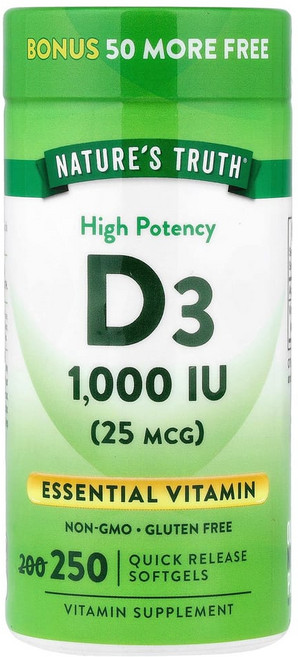 아이허브 네이처스 트루스 비타민D3 25mcg 250정, NTH10537, 1개