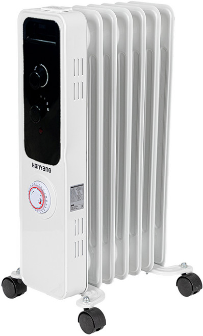 (본사공식) 한양테크 타이머 전기 라디에이터 5핀/7핀/9핀/11핀/15핀 동파방지 가정용 업소용, 타이머 라디에이터 7핀(블랙 HY-07P)