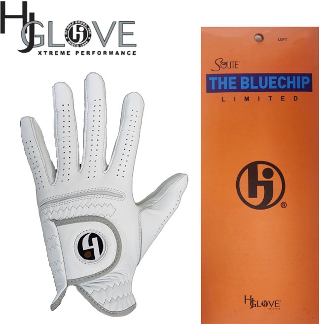 HJ 남성용 프리미엄 양피 솔라이트 블루칩 왼손착용 골프장갑, 1개, 화이트