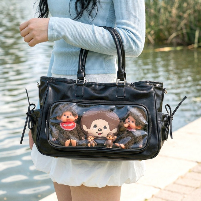 아모란나 이타백 덕질가방 콘서트가방 포토카드 키링 굿즈 가방 꾸미기 3Way 보부상 리본 토트백