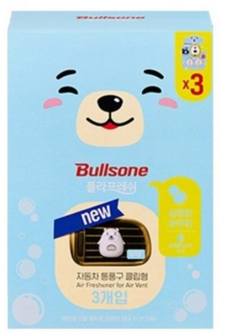 불스원 폴라프레쉬 캐릭터 통풍구 방향제 부부 아쿠아향, 1개, AQUA