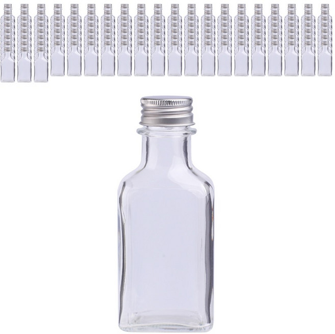 가인글로벌 위스키납작100AA(S) 유리병 알루미늄캡 실버, 144개, 100ml