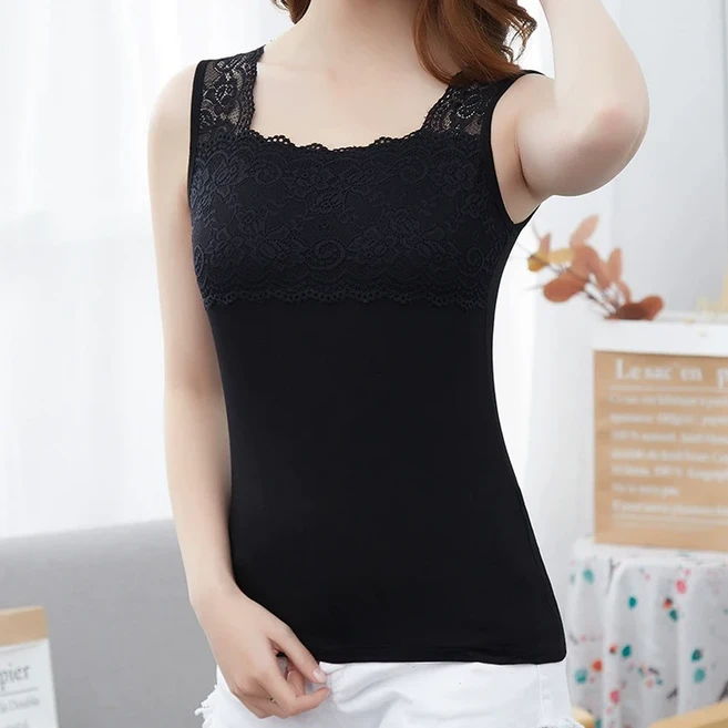 여성 레이스 민소매 나시 T-003