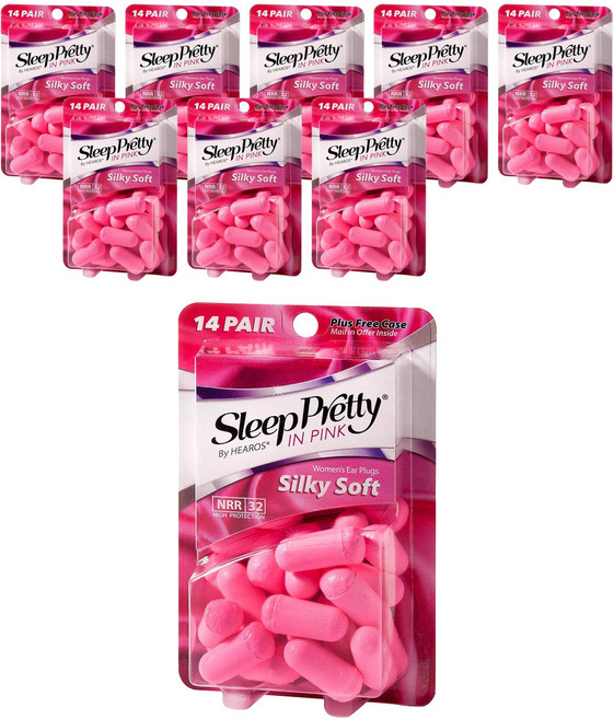 히어로스 슬립 프리티 인 핑크 여성용 이어 플러그 귀마개, 9개, 14쌍