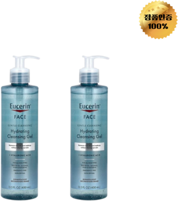 1+1 유세린 하이드레이팅 클렌징 젤 + 히알루론산 함유 400ml, 2개