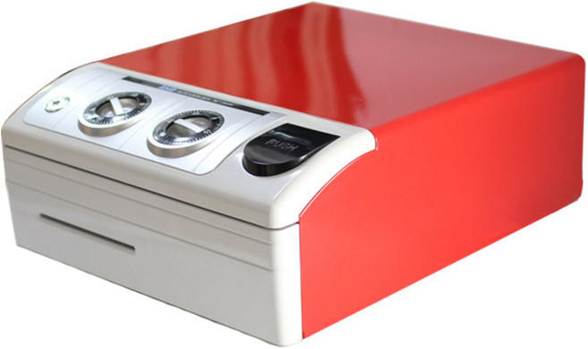 범일금고 NC-350R 카운터 슬라이딩 금고 돈통 매장 캐시박스, 적색, 1개