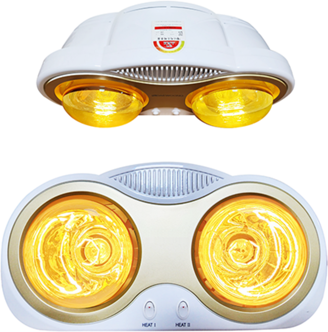 2구 욕실 히터 난방기 화장실 난로 벽걸이 온열기 난방 램프 히터기